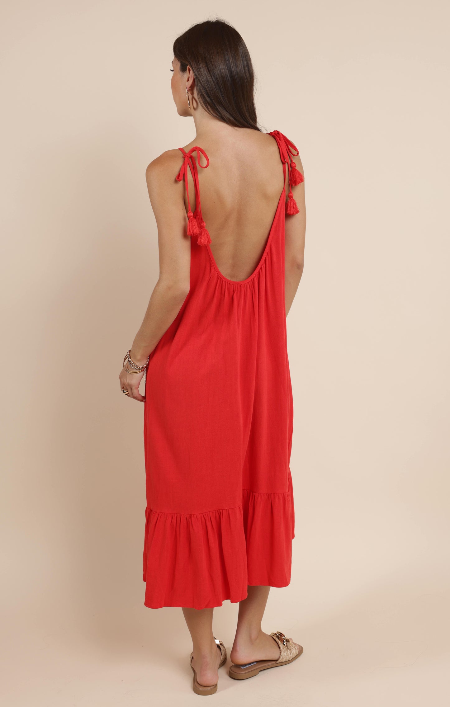 Sugarloaf Tie Strap Flowy Midi Dress