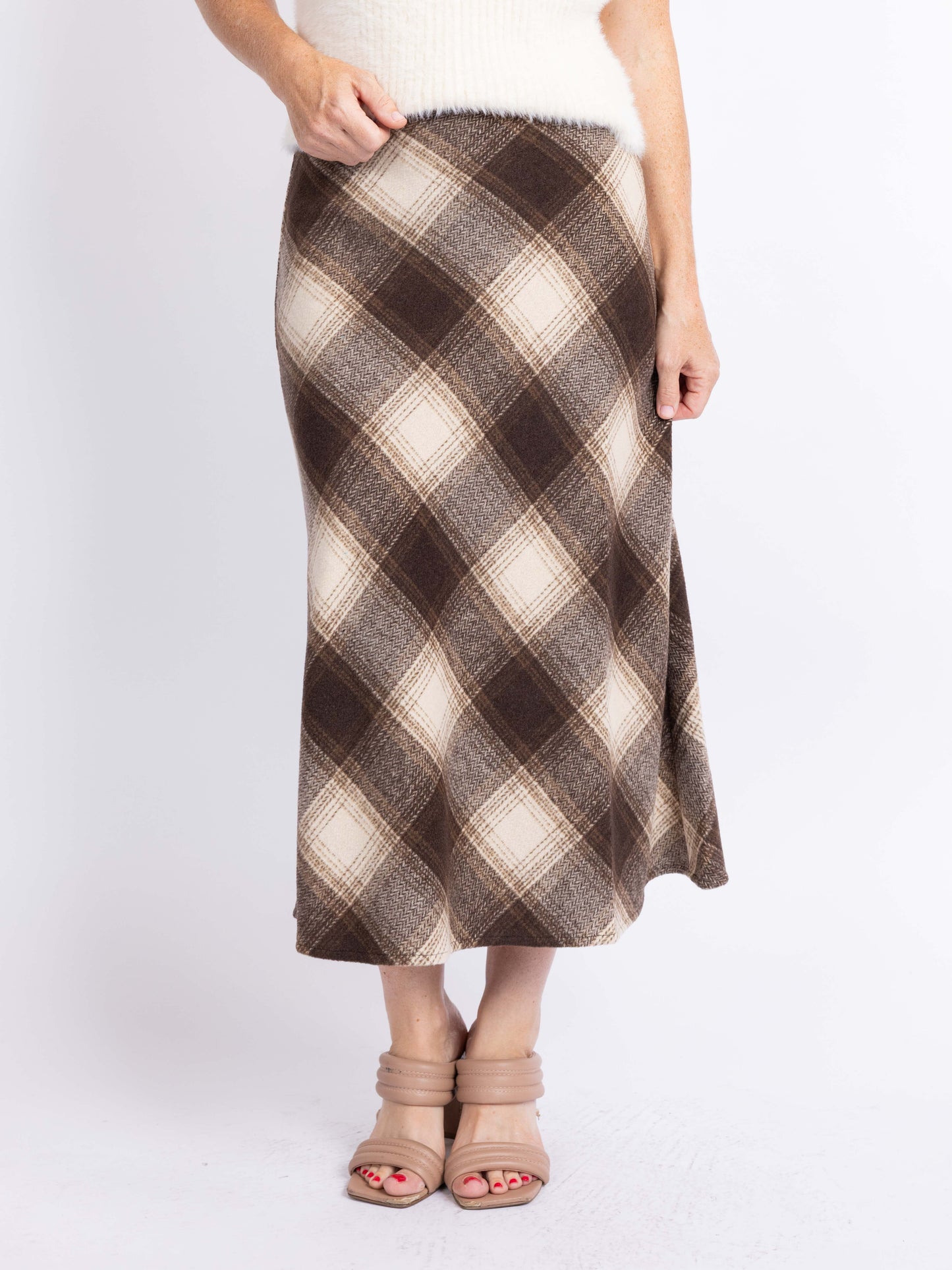Sonata Plaid Bias Skirt