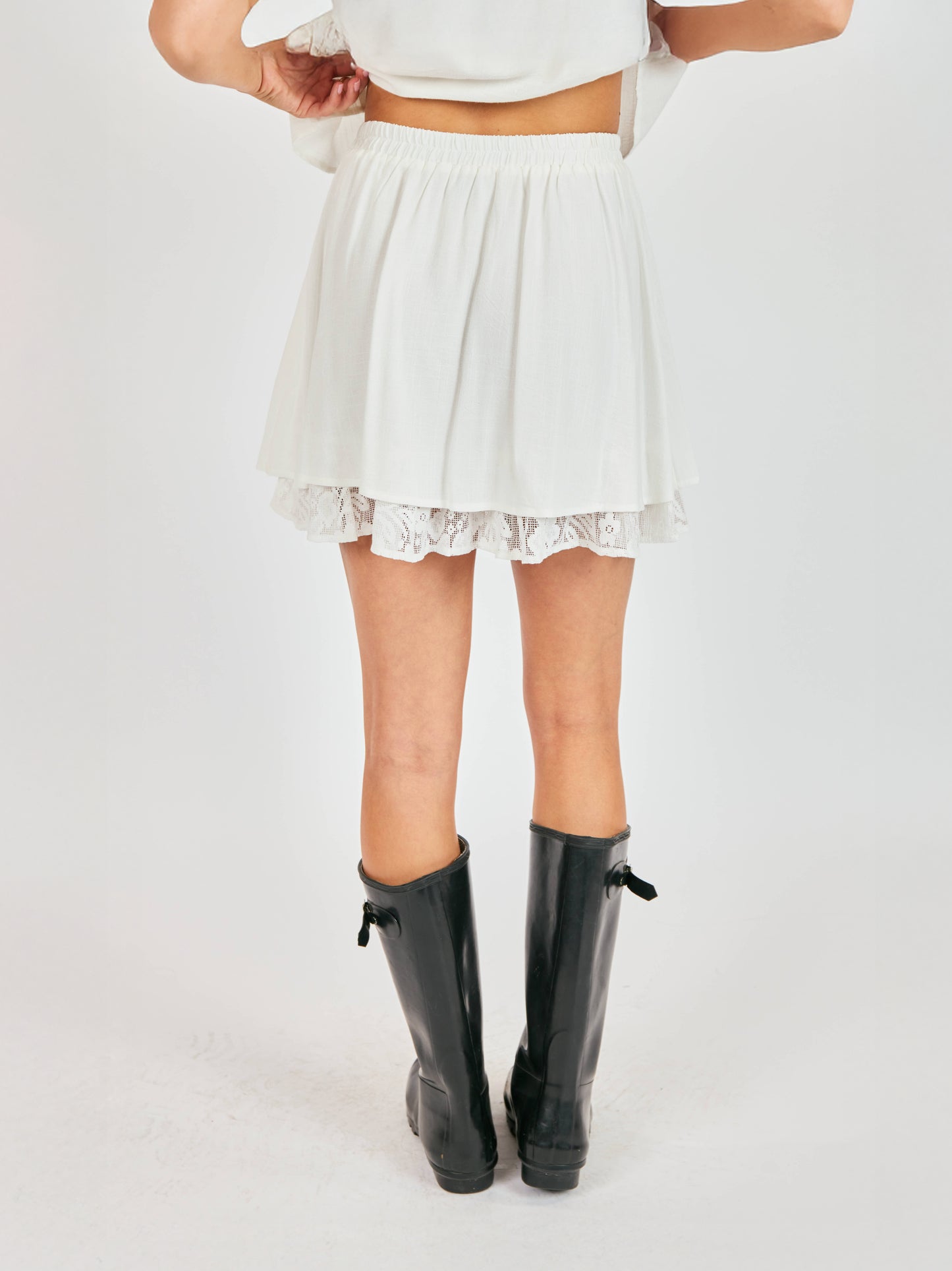 Misty Layered w Lace Mini Skirt