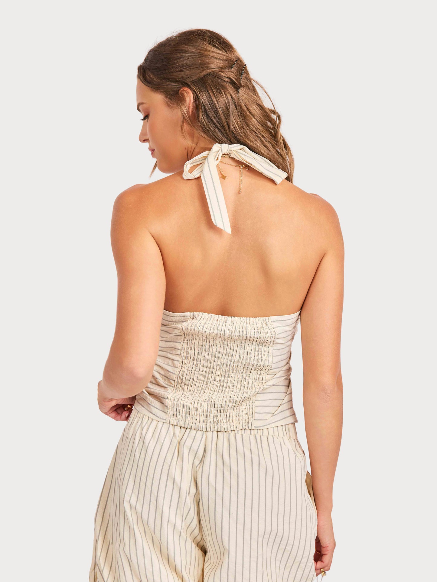 Classic Beauty Top in Cream Black - back crop view
