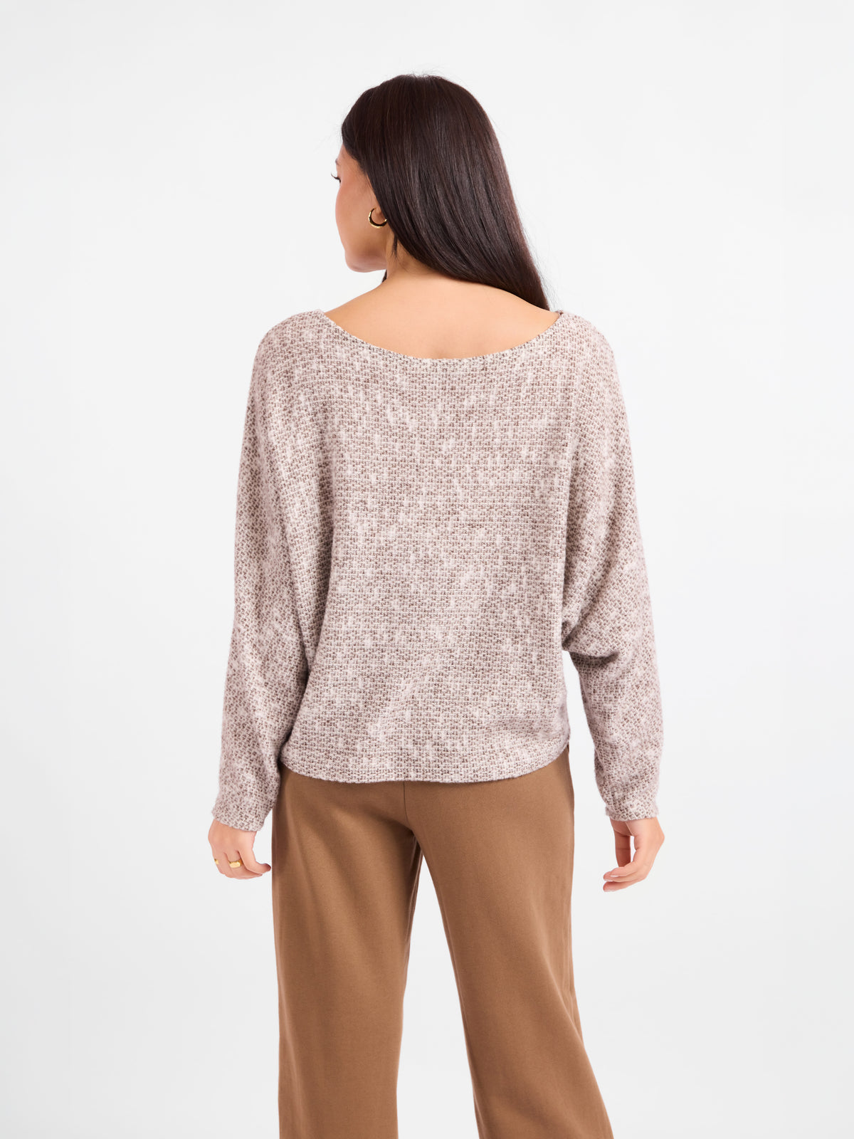 Billie Dolman Slv Knit Top - back crop view
