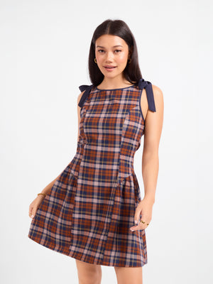 Academia Tie Straps Mini Dress - front crop view