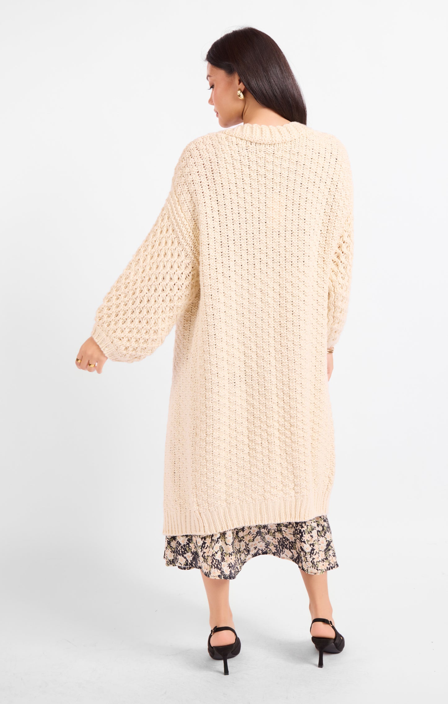 Iggy Hand Knit Chunky Long Open Cardigan