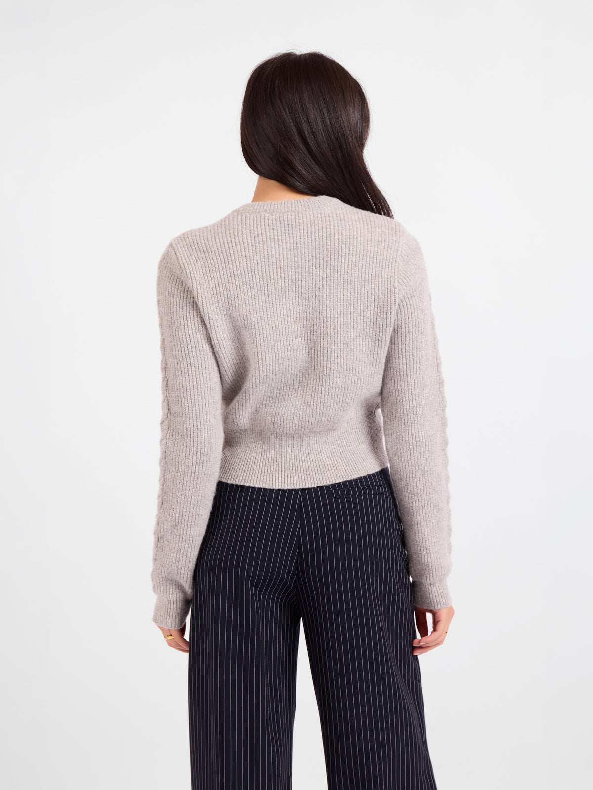 Bree Cable Knit Sweater - back crop view