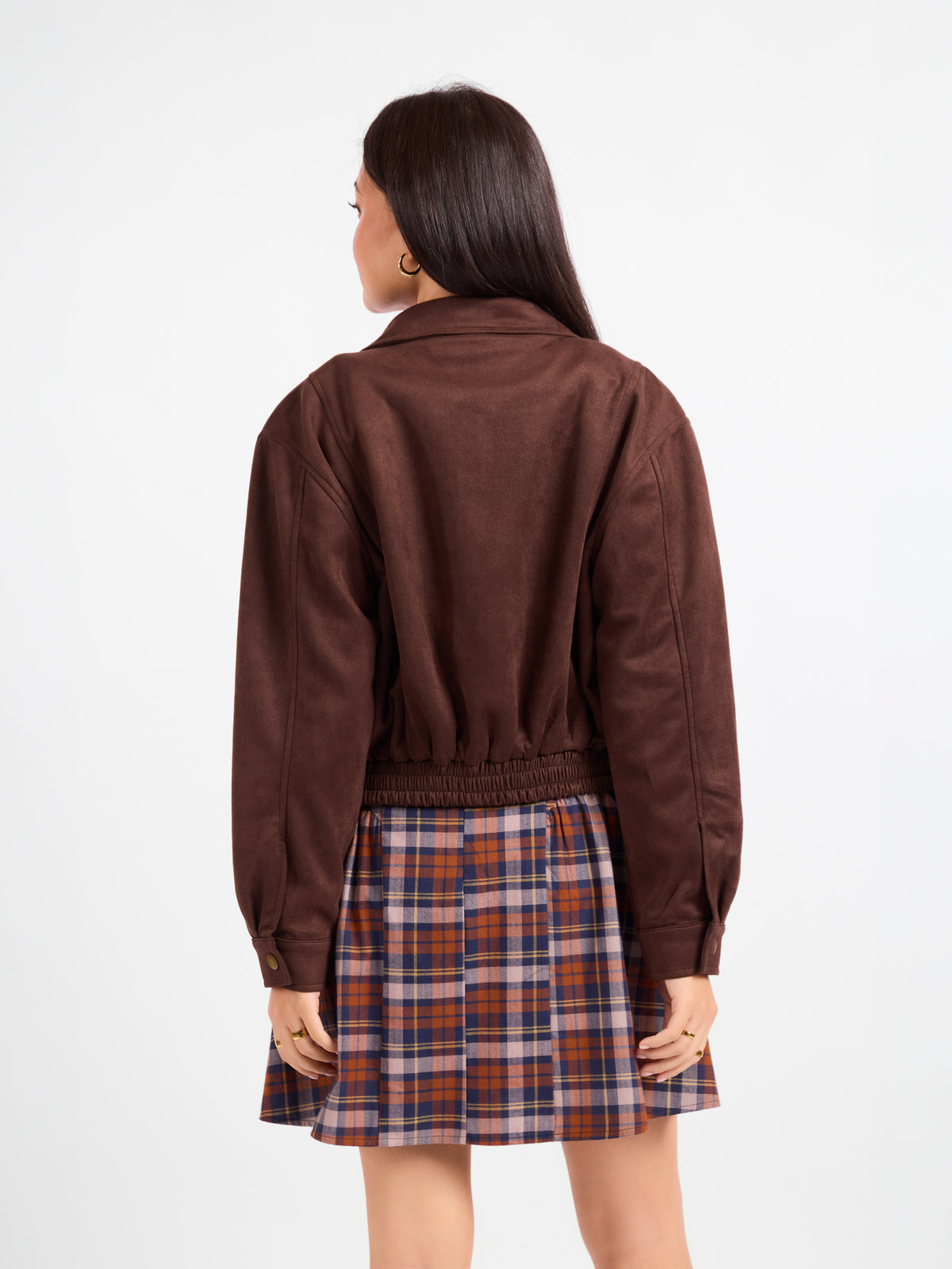Risk Taker Faux Suede Jacket - back crop view