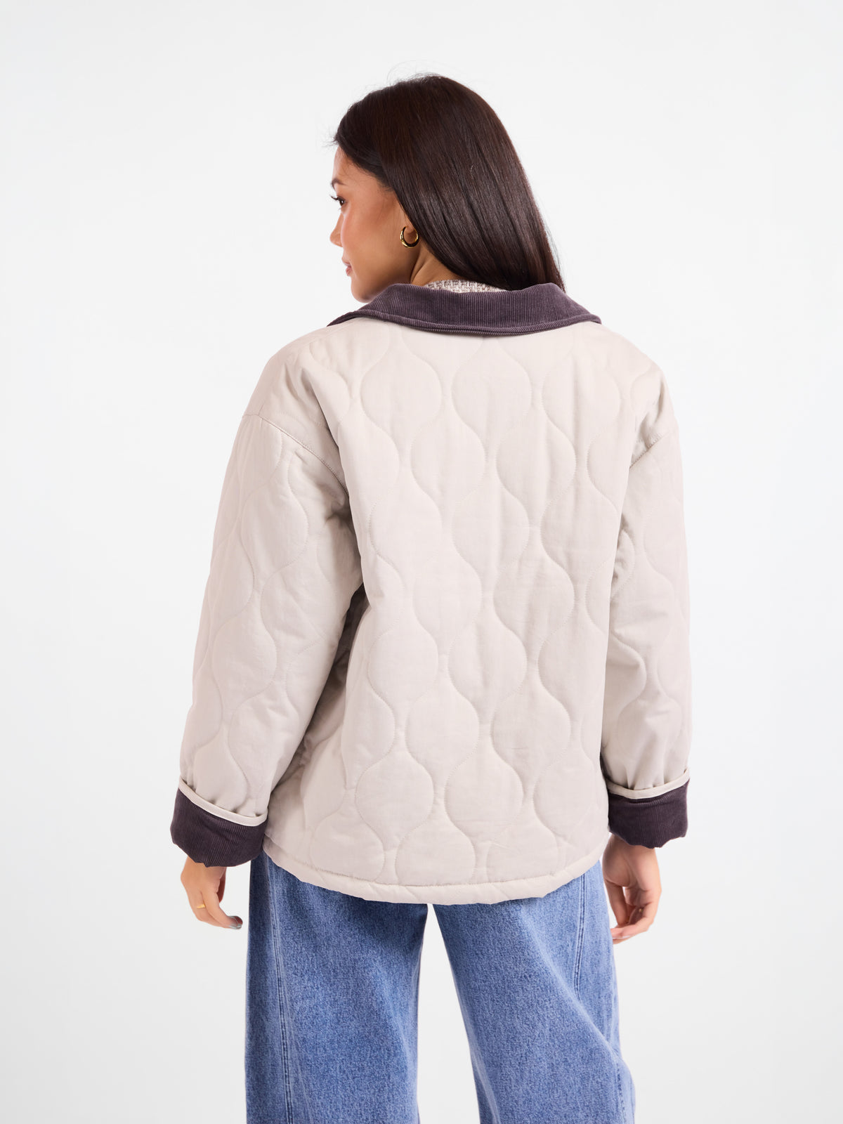 Chloe Quilted Barn Jacket - back crop view