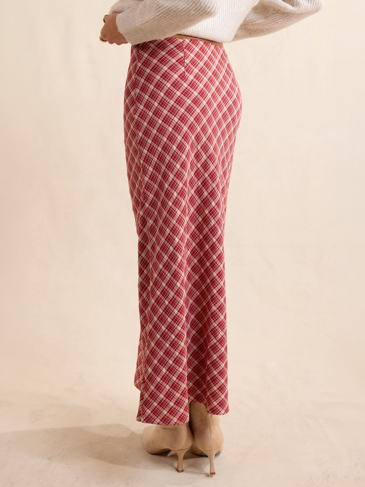 The Hostess Plaid Midi Skirt