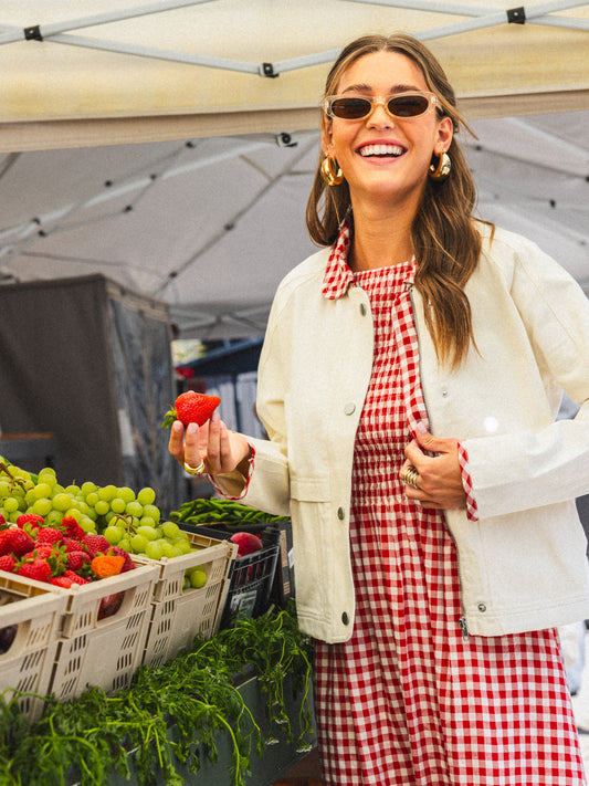 Teacup Gingham Barn Jacket