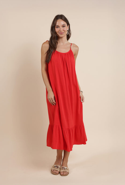 Sugarloaf Tie Strap Flowy Midi Dress