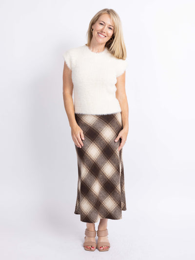 Sonata Plaid Bias Skirt