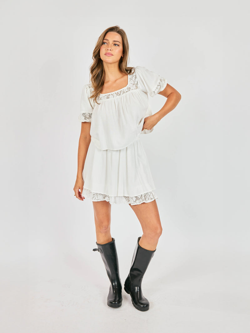 Misty Lace Inset Top