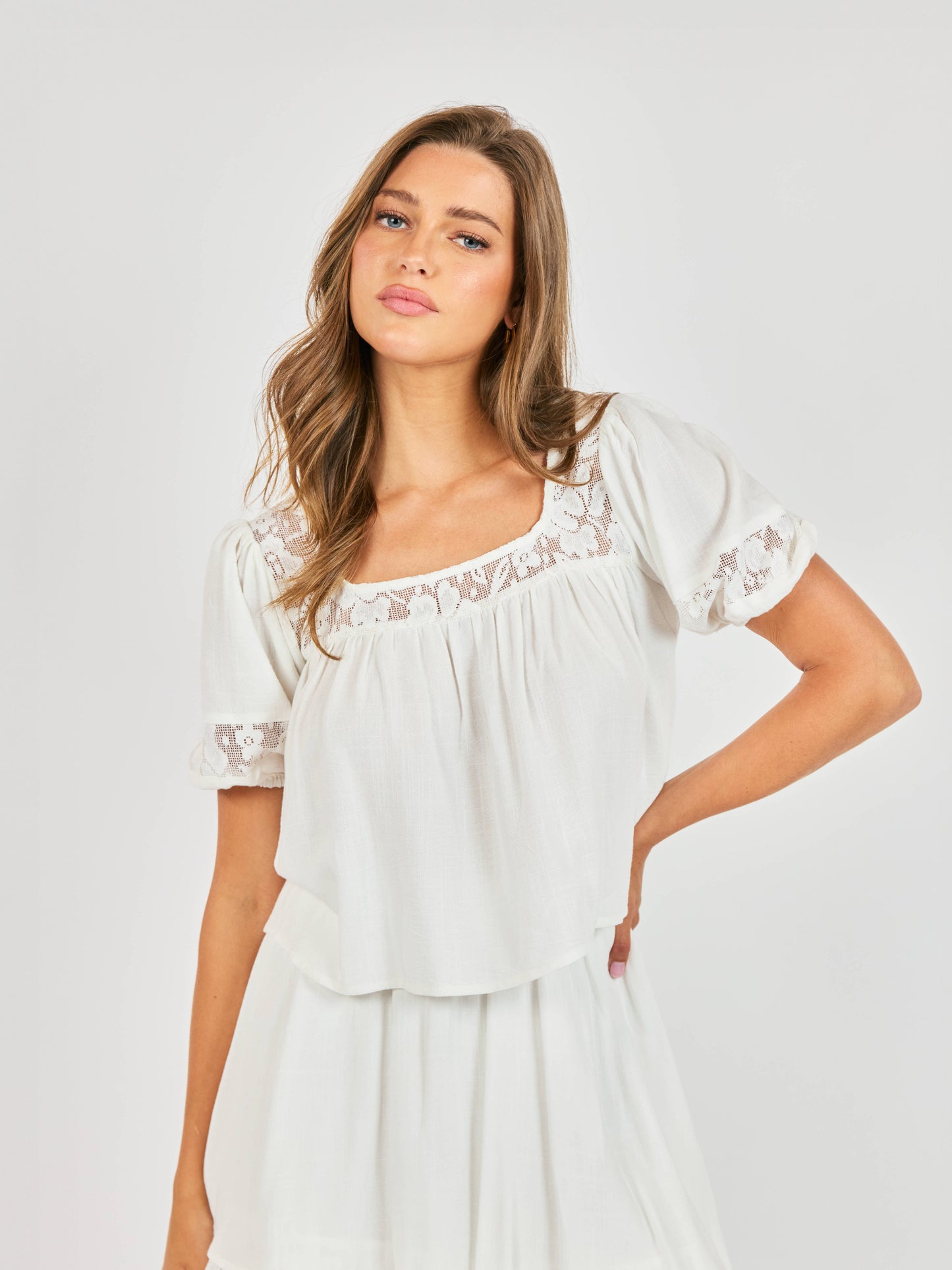 Misty Lace Inset Top