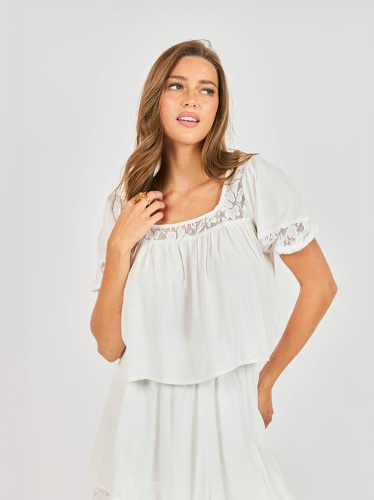 Misty Lace Inset Top