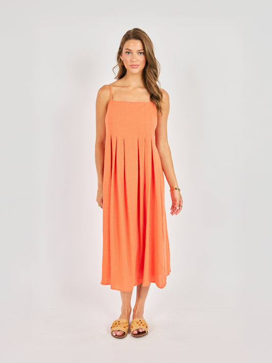 Good Day Pleated Midi Dress