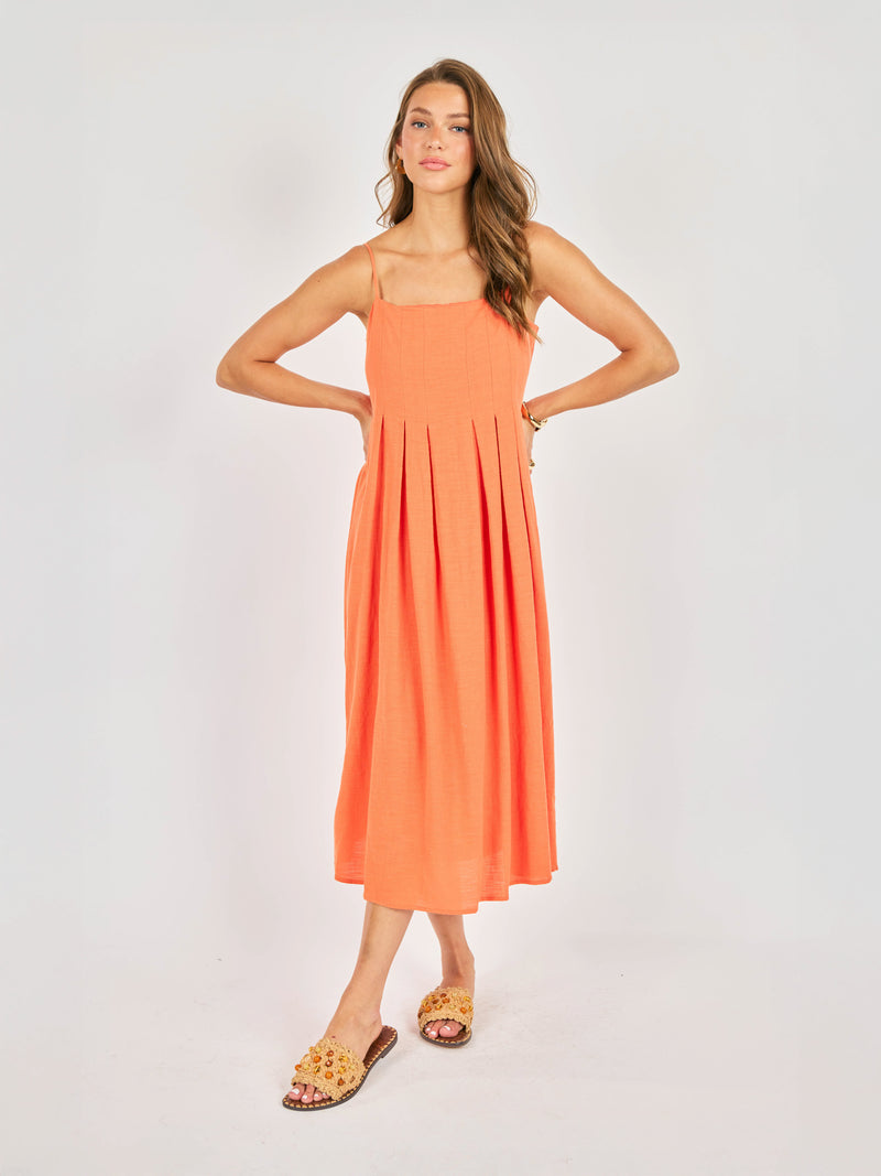 Good Day Pleated Midi Dress