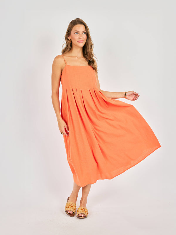 Good Day Pleated Midi Dress