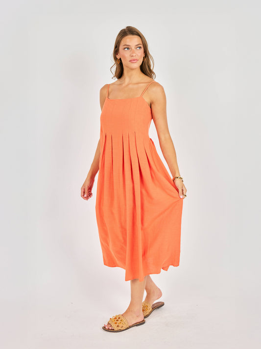 Good Day Pleated Midi Dress