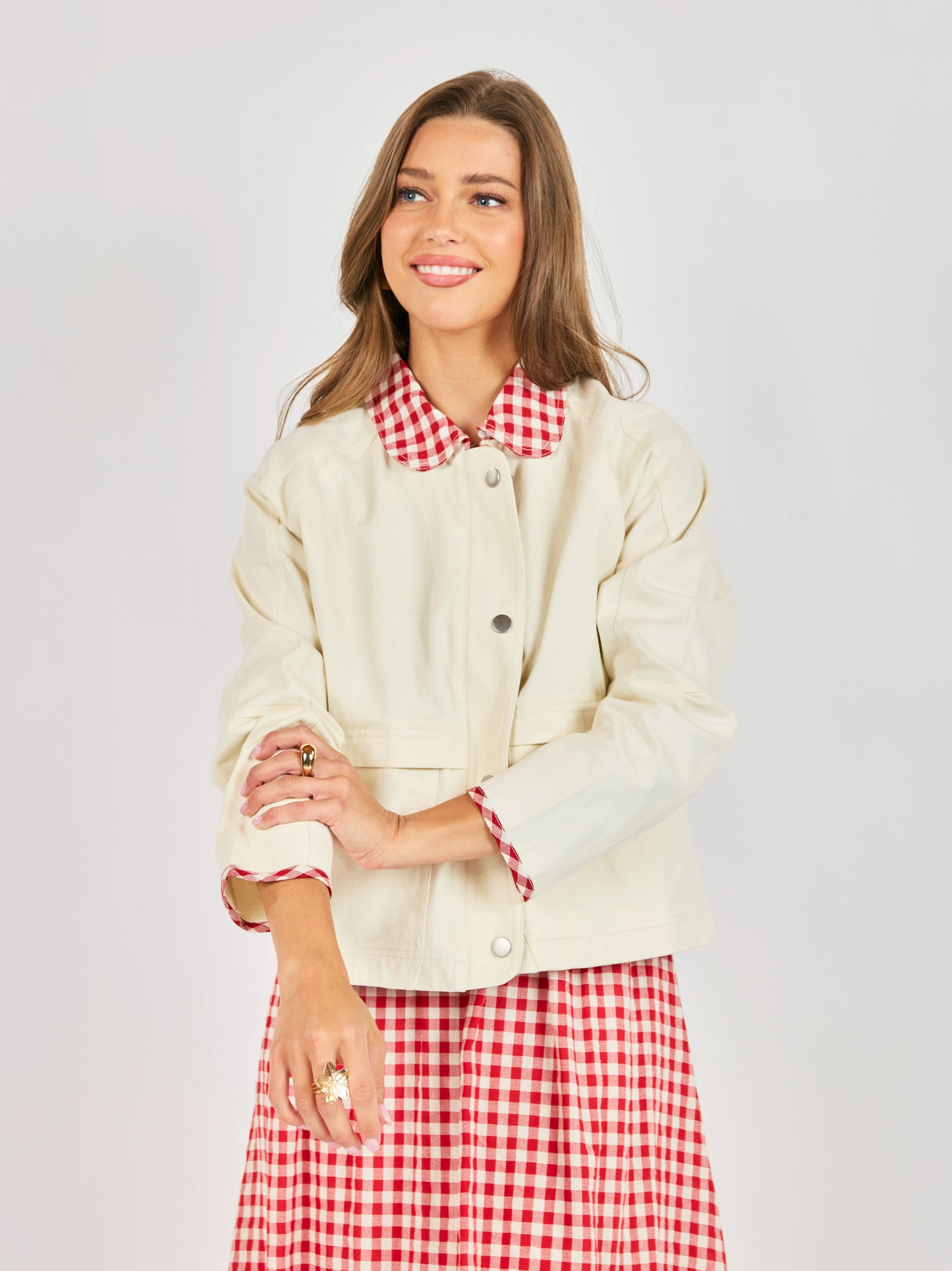 Teacup Gingham Barn Jacket