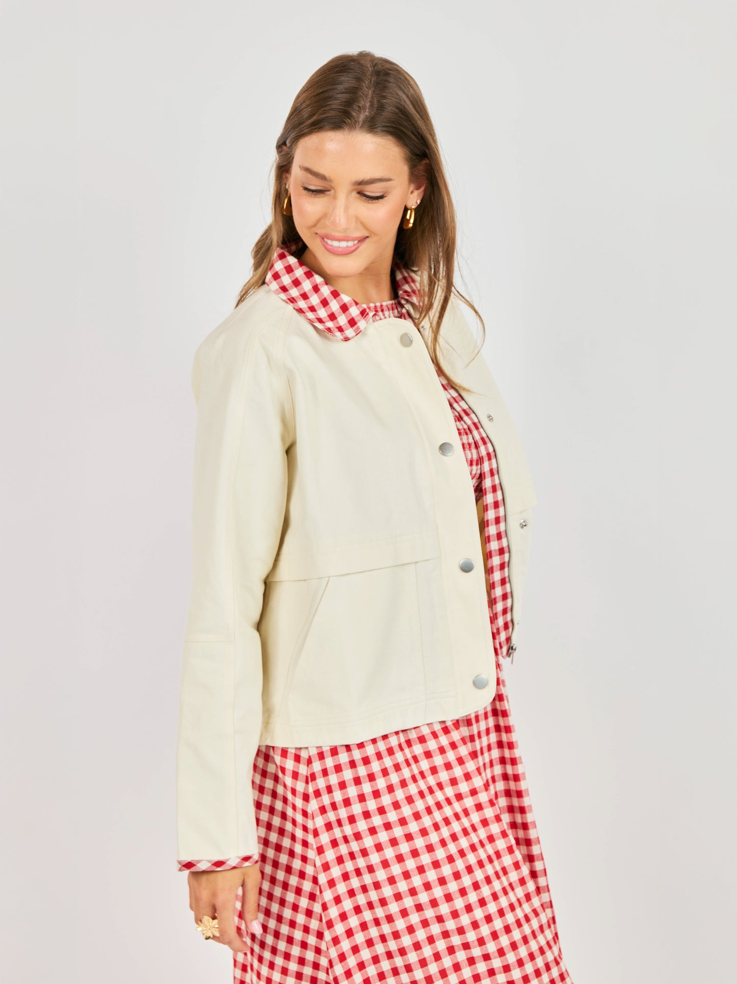 Teacup Gingham Barn Jacket