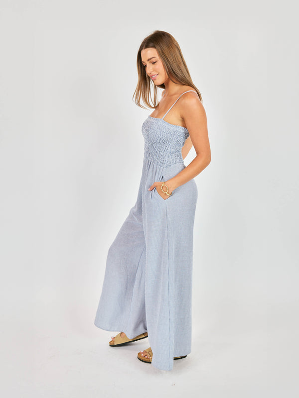 Garden Sun Smocked Jumpsuit