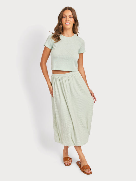 Lumen Tee in Sage - front view