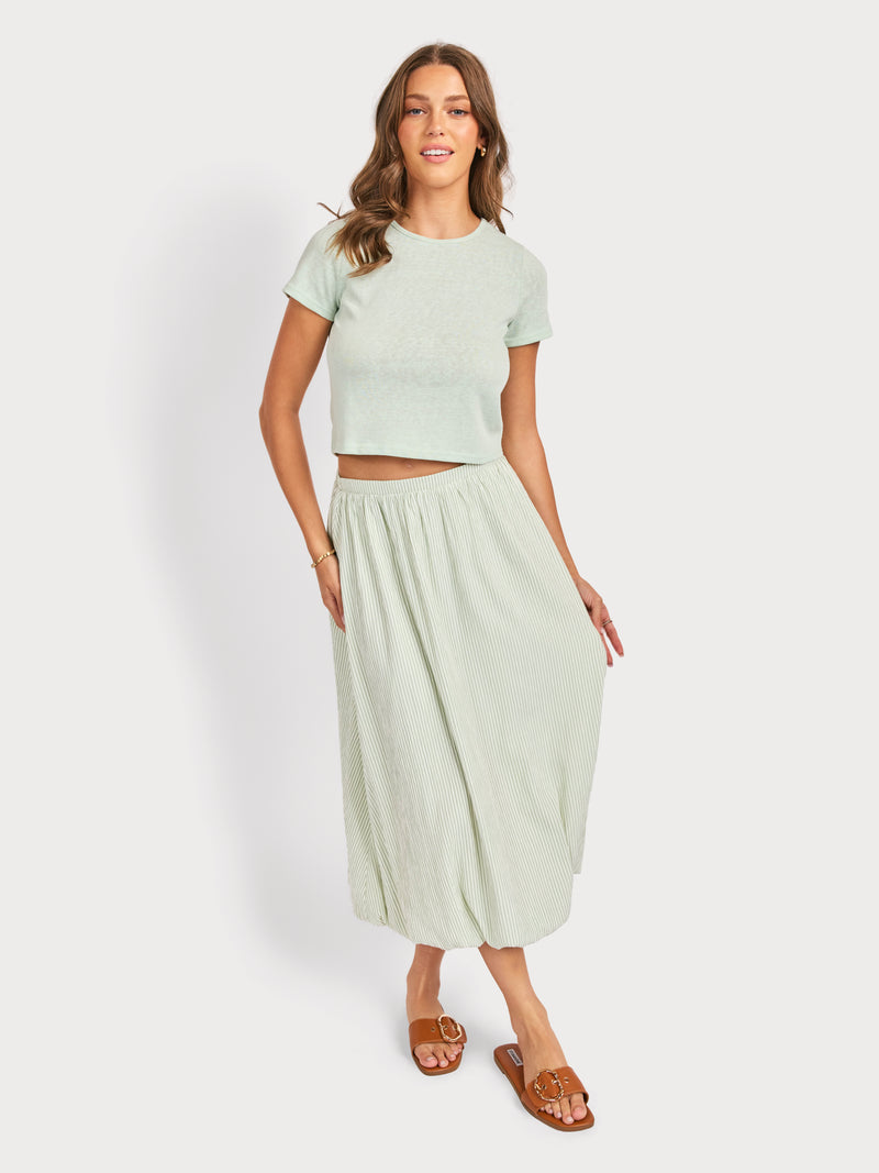 Lumen Tee in Sage - front view