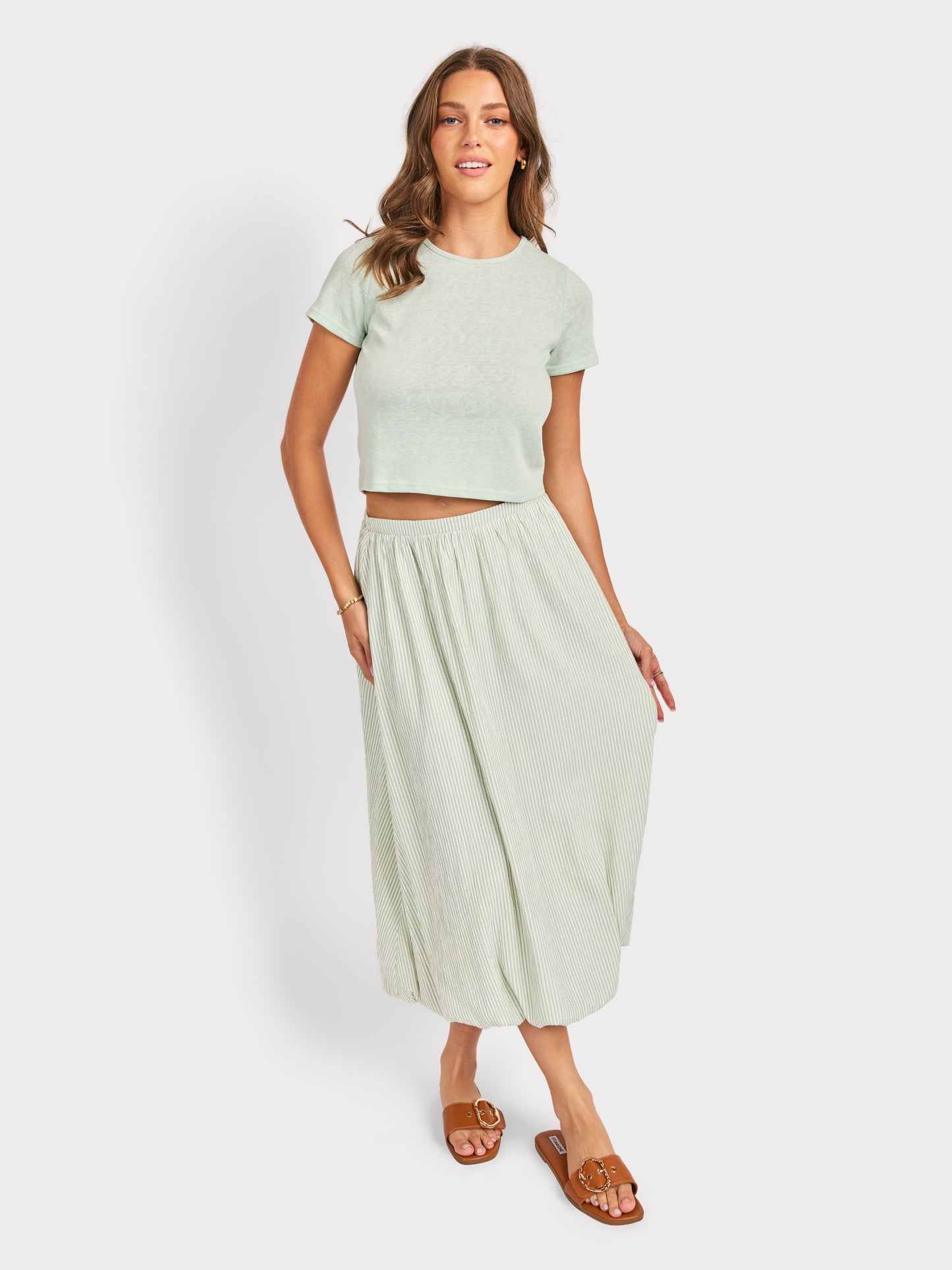 Lumen Tee in Sage - front view
