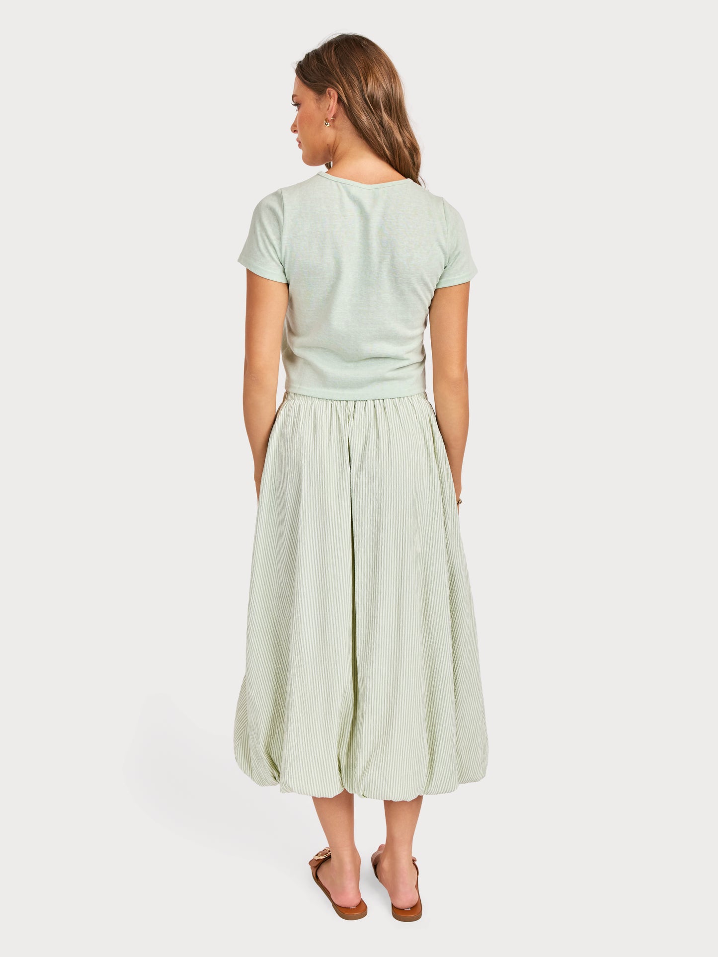 Lumen Tee in Sage - back view