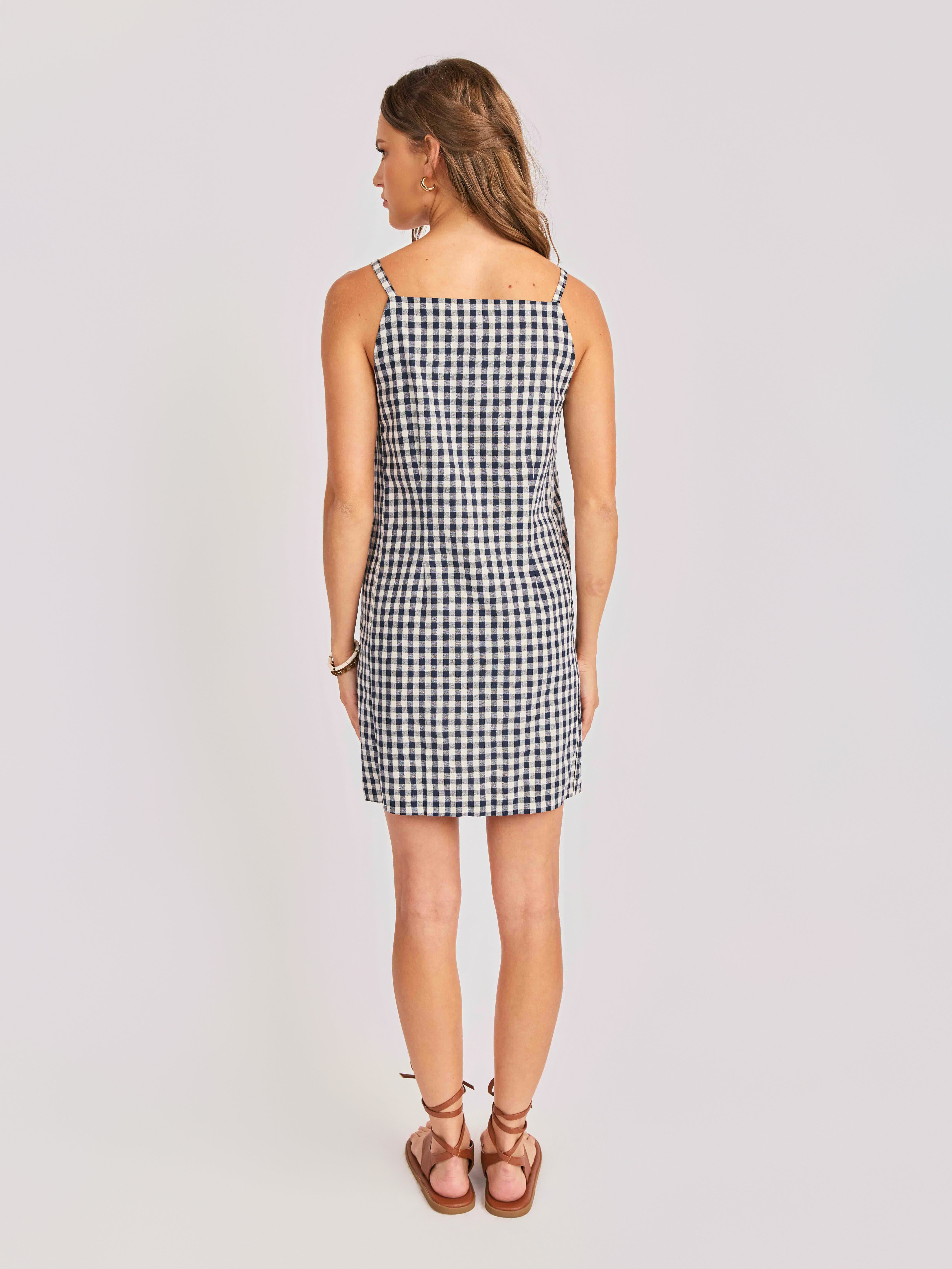 Mustang Gingham Buttoned Mini Dress | Sadie and Sage – Sadie & Sage