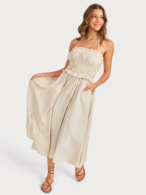 Classic Beauty Midi Dress in Cream Black - mood image