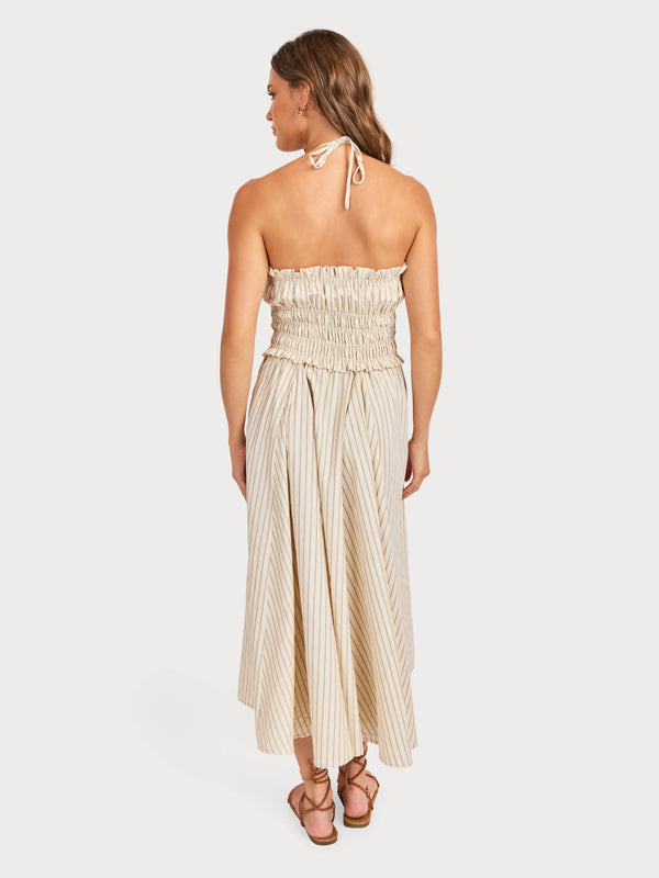Classic Beauty Midi Dress in Cream Black - back view