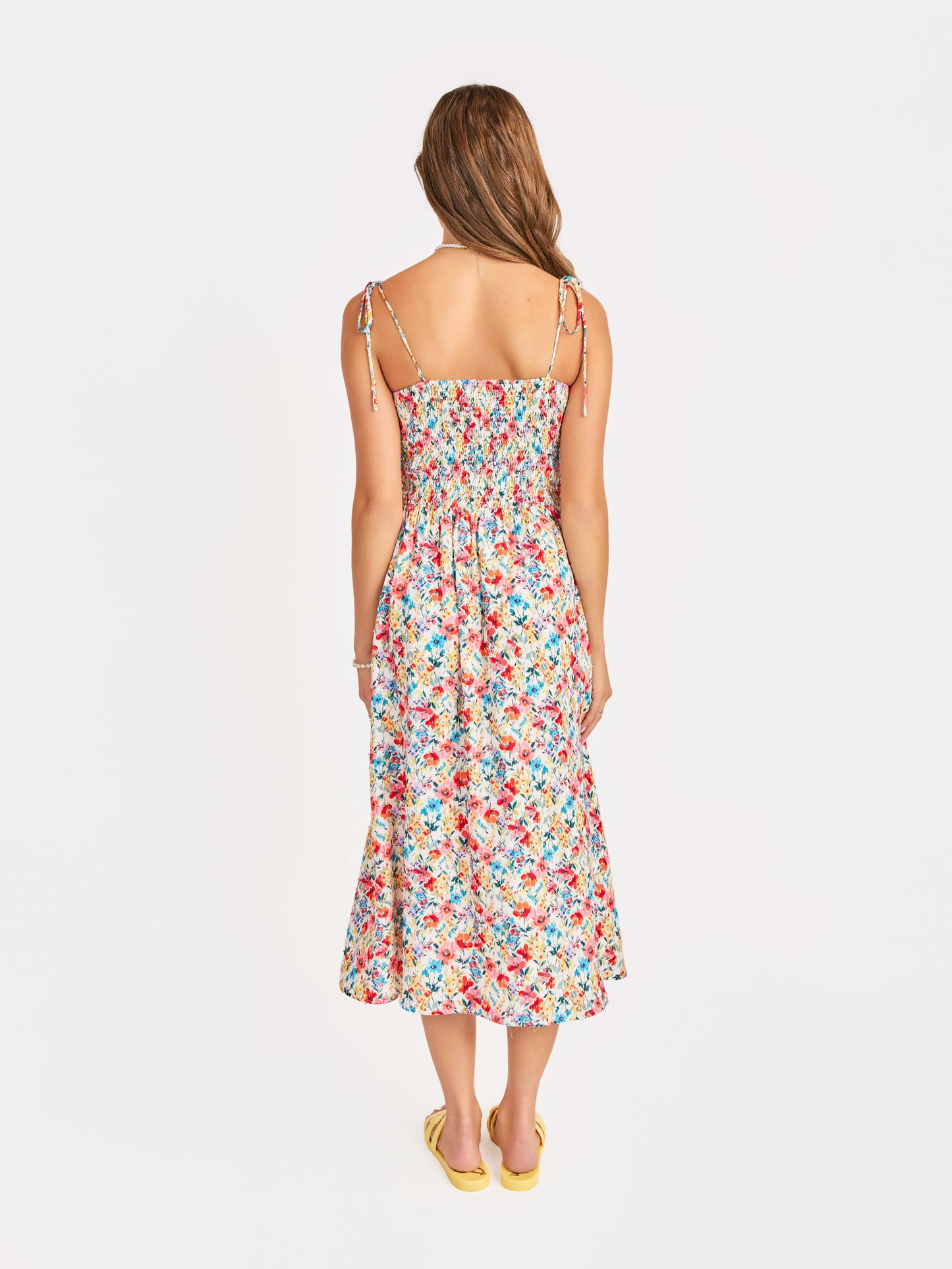 Cove Tie Straps Midi Dress in Multi - back view