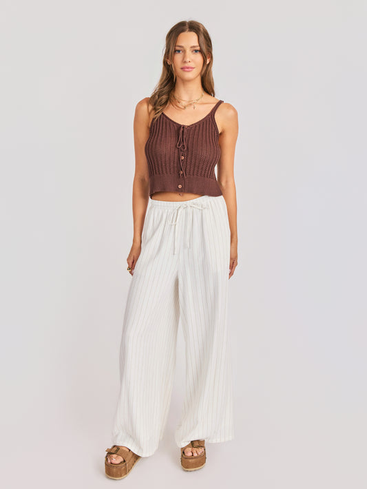 Marlow Buttoned Sweater Vest in Brown - front view