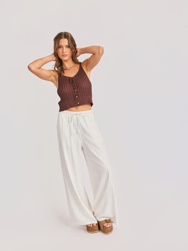 Marlow Buttoned Sweater Vest in Brown - mood image
