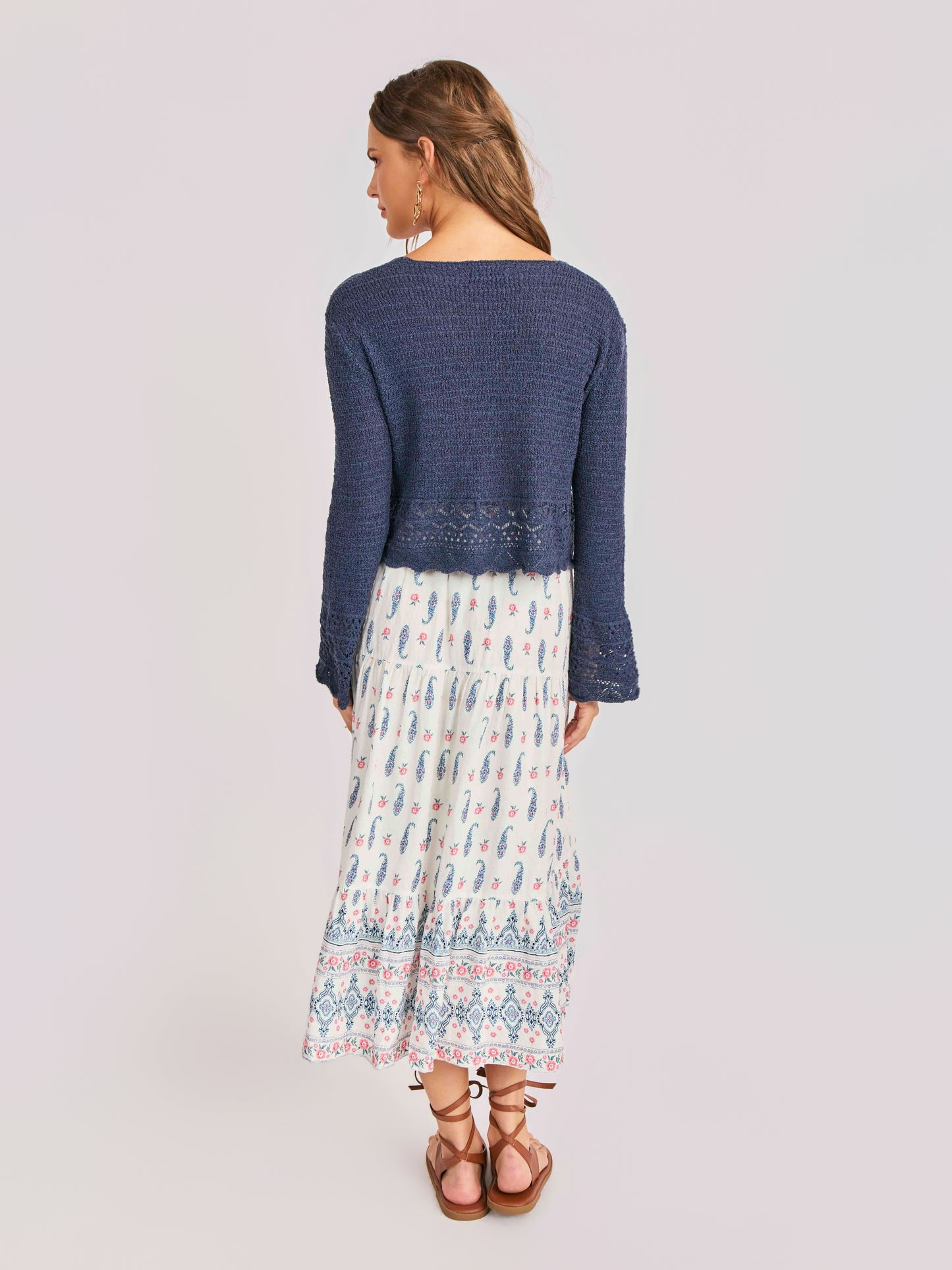 Calico Pullover in Navy - back view