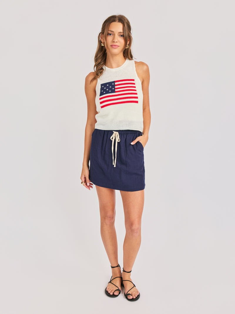 American Spirit Sweater Tank in Ivory - front view