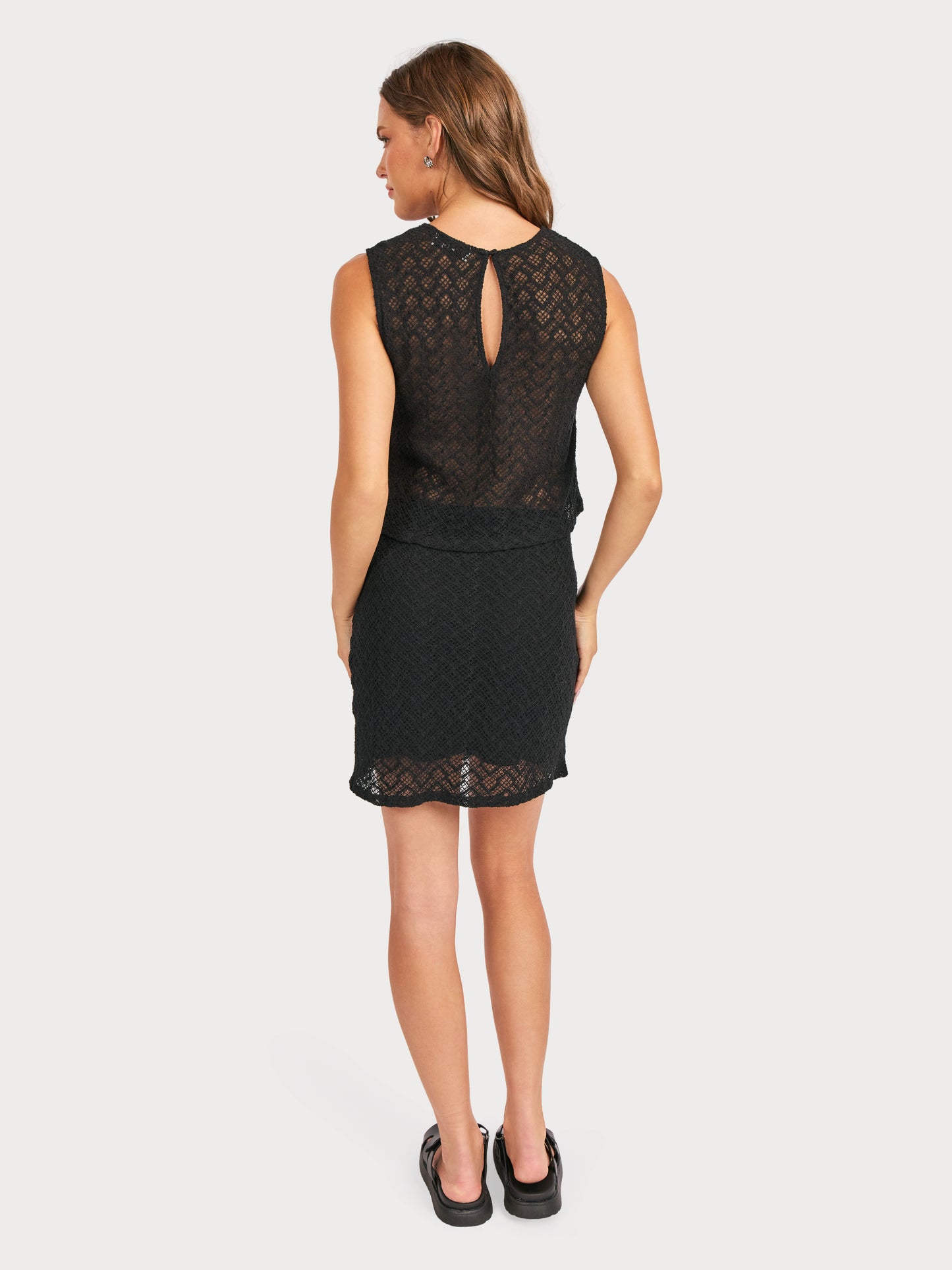 Trance Mini Skirt in Black - back view