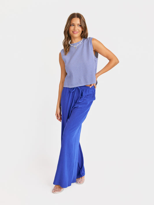 Sugarloaf Pants in Cobalt Blue - front view