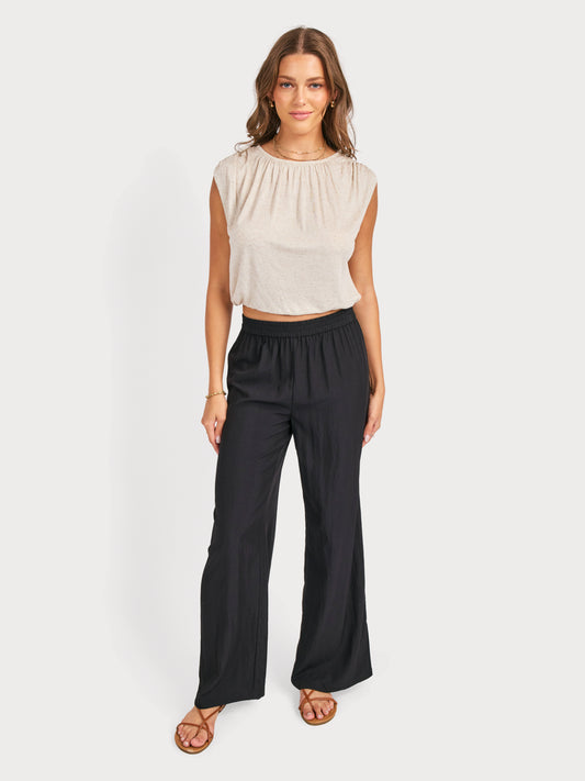 Night Bloom Pants in Black - front view