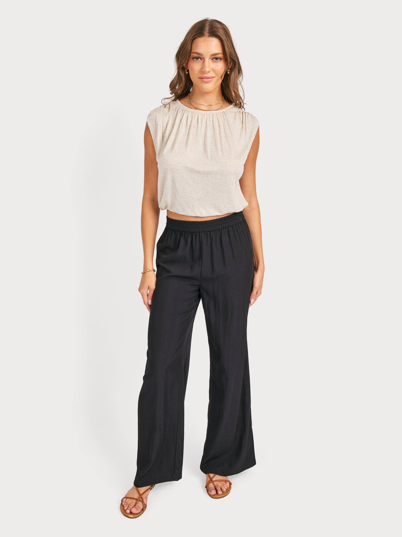 Night Bloom Pants in Black - front view