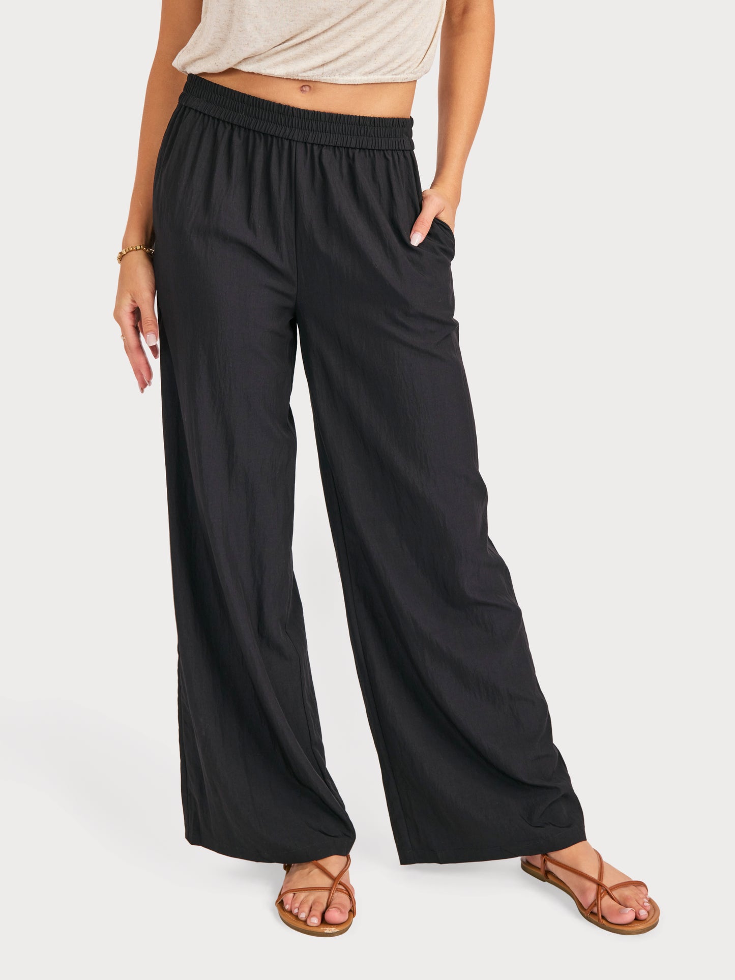 Night Bloom Pants in Black - front crop view