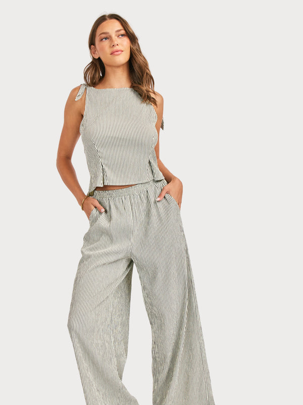 See Me Stripe Pants in Black Cream - mood image