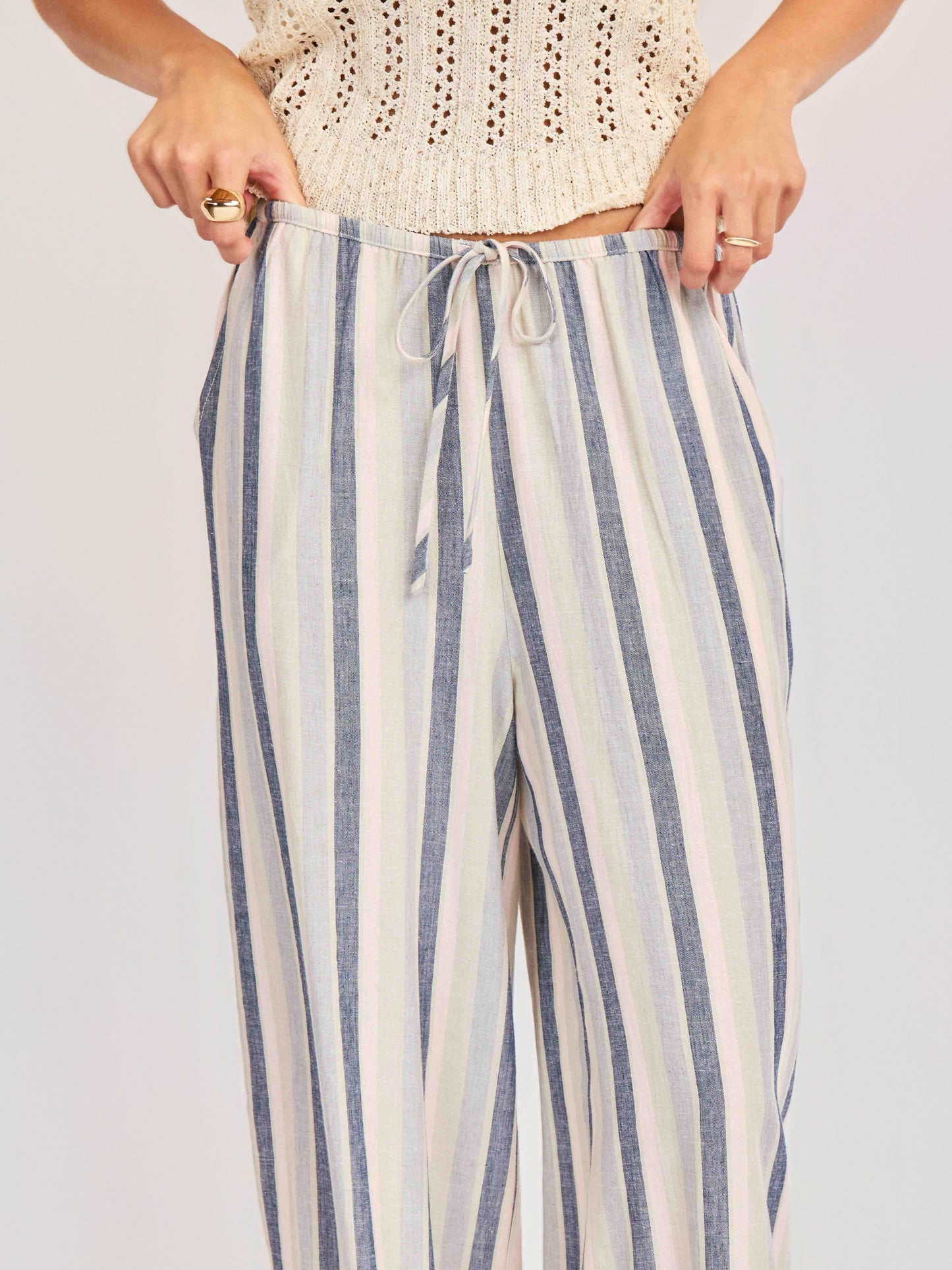 Sweetgrass Stripe Pants in Blue Multi - detail view