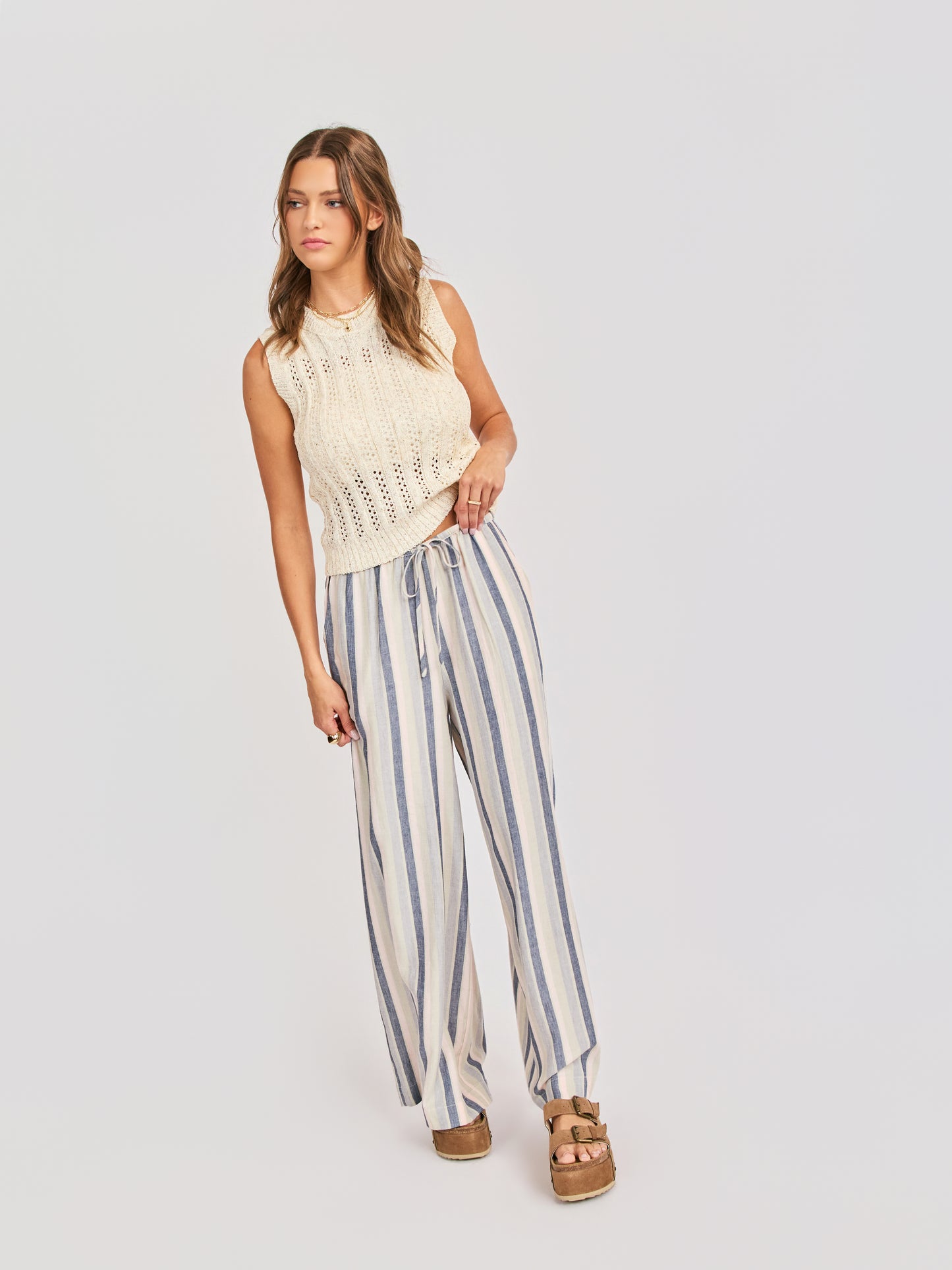 Sweetgrass Stripe Pants in Blue Multi - mood image