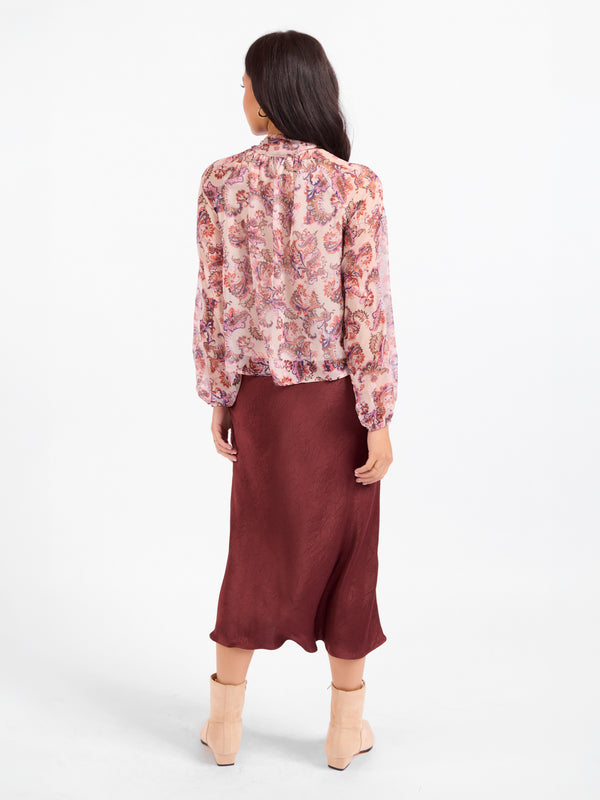 En Province Neck Tie Blouse