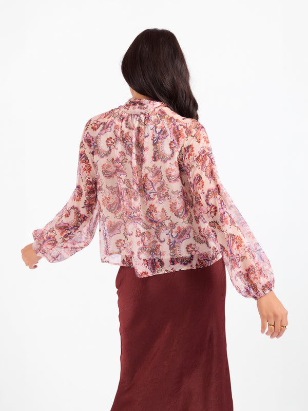 En Province Neck Tie Blouse