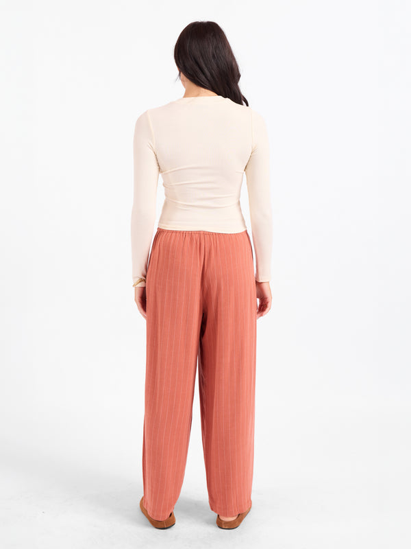Ronan Crewneck Top in Cream - back view