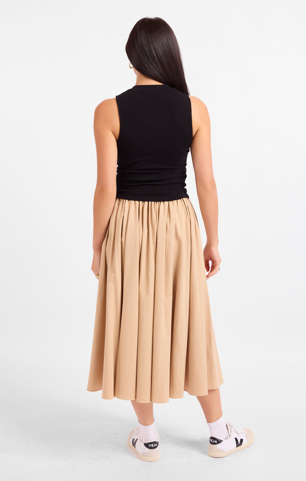 Ronan Mock Neck Ruched Knit Tanks