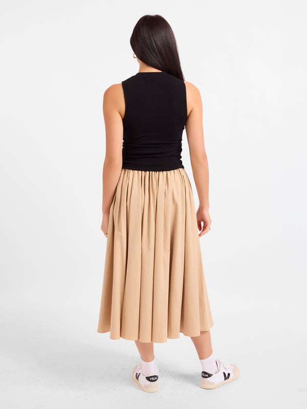 Ronan Mock Neck Ruched Knit Tanks - back view