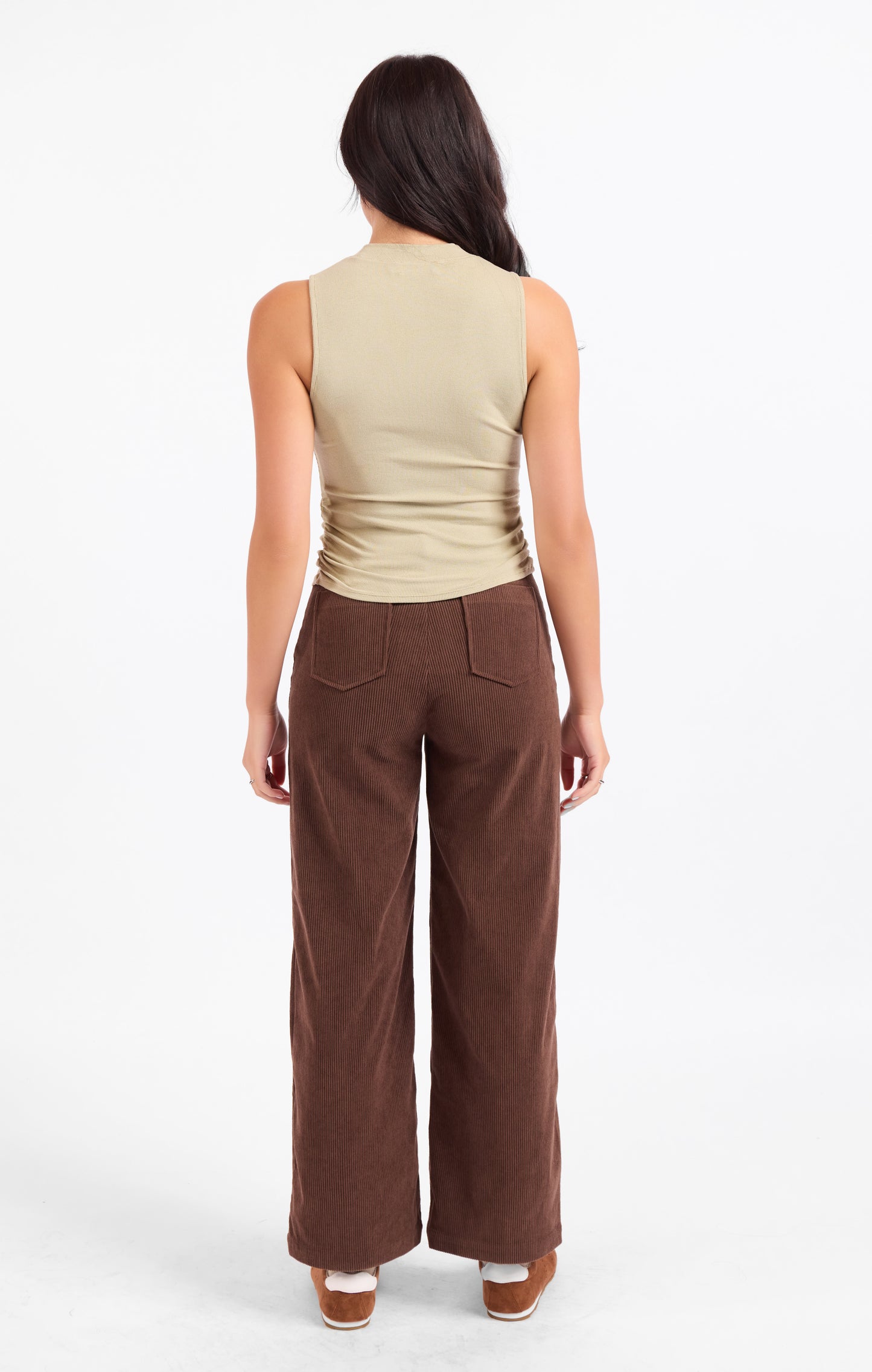 Ronan Mock Neck Ruched Knit Tank